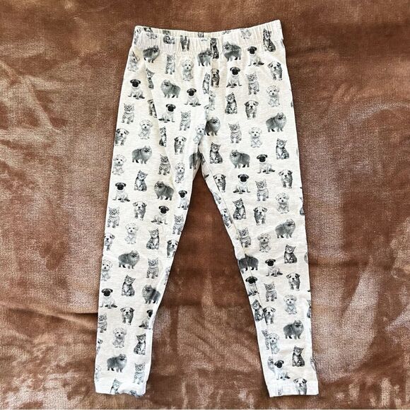 Carter's Girls Gray Animal/ Pet Print Leggings Pajama Bottoms Cotton Sz 8 - Picture 1 of 11